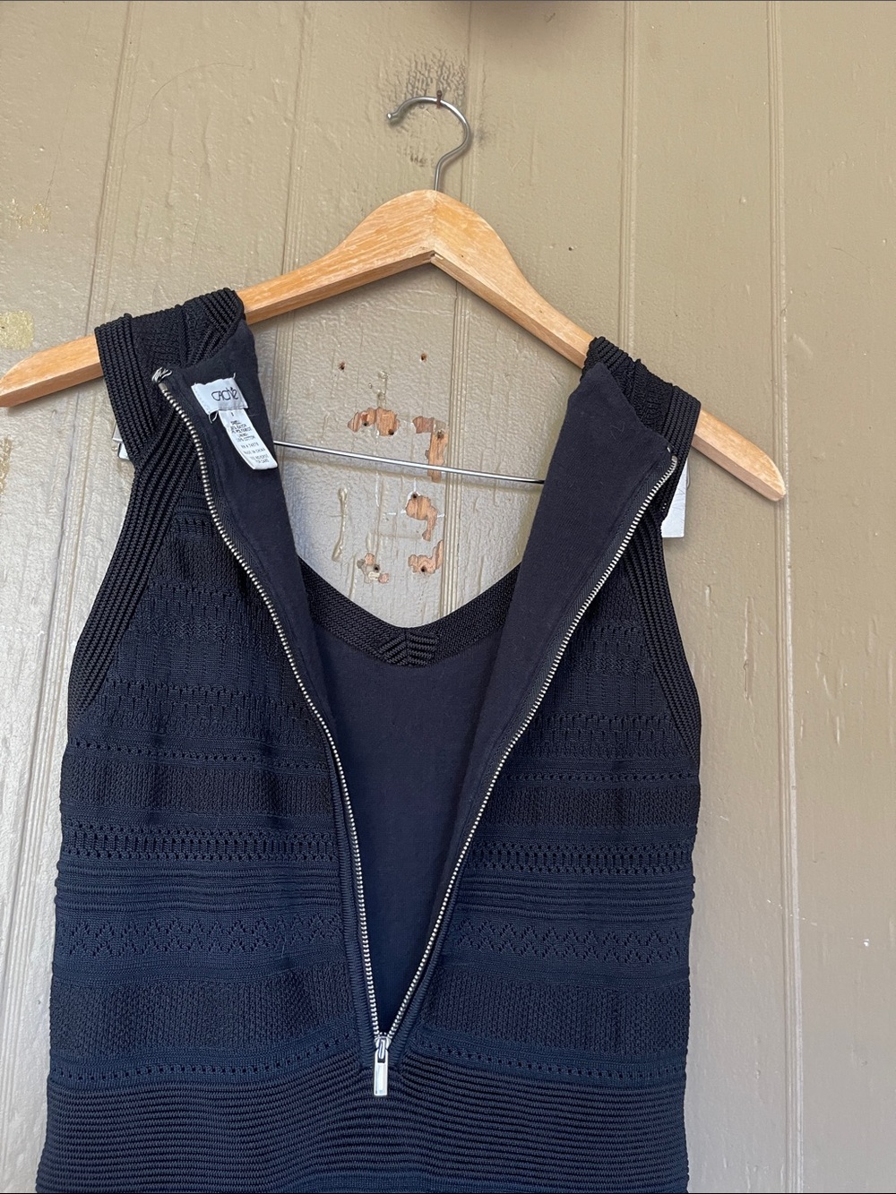 Cache Black Sleeveless V-Neck Knit Mini Dress in Black Size S - Picture 3 of 6